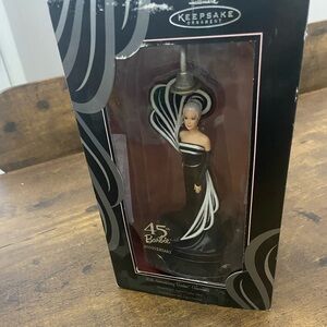 Hallmark Ornament: 45th Anniversary Barbie w/ Lighted Display Stand